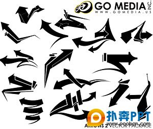 Go Media出品矢量素材 Set8 超酷箭头 Ppt矢量图片 扑奔ppt网